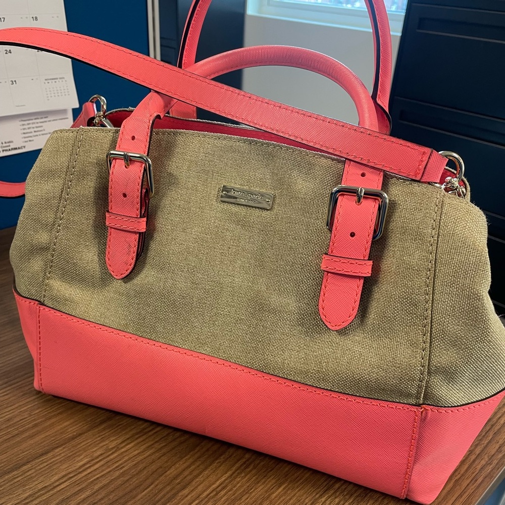 Kate Spade Coral and Beige Satchel used for about 3 months only. Goodcondition